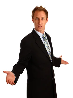 Free Stock Photo: A young businessman in a suit isolated on a white background