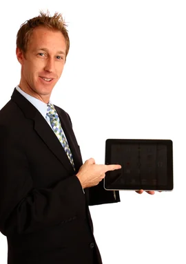 Free Stock Photo: A young businessman holding a tablet computer