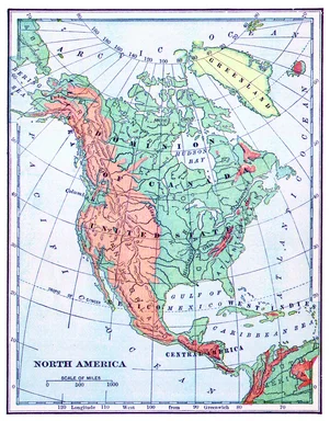 Free Stock Photo: Vintage map of North America