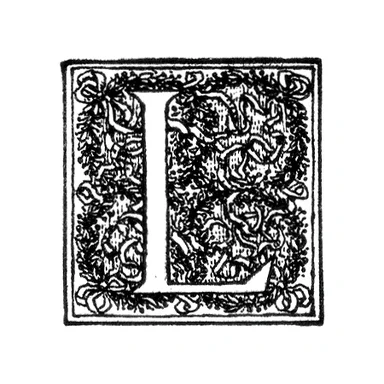 Free Stock Photo: Vintage illustration of an ornate letter L