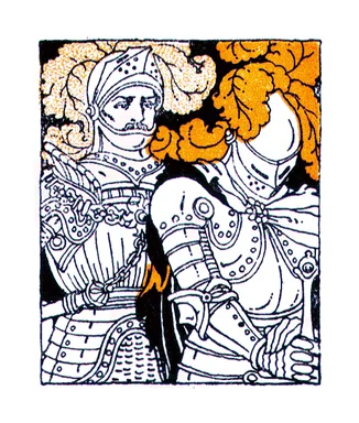 Free Stock Photo: Illustration of two medieval knights