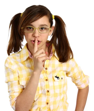 Free Stock Photo: A smart girl with glasses posing on a white background