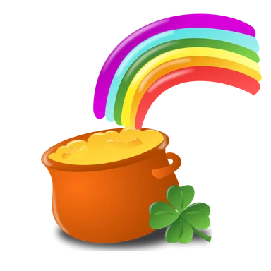 Free Stock Photo: Illustration of a pot of gold and a rainbow for Saint Patrick's Day