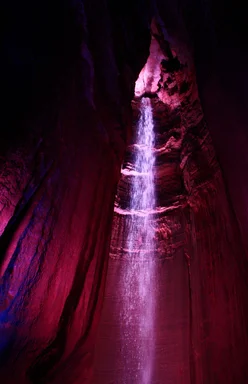 Free Stock Photo: An underground waterfall in Ruby Falls cavern