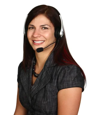 Free Stock Photo: A beautiful call center woman isolated on a white background
