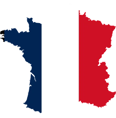 Free Stock Photo: Silhouette of France with flag color