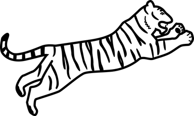 Free Stock Photo: Illustration of a tiger jumping