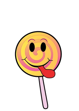 Free Stock Photo: Illustration of a lollipop with a smiley