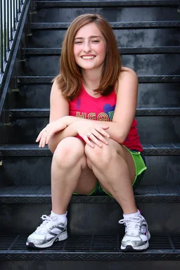 Free Stock Photo: A cute young girl posing on stairs