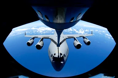 Free Stock Photo: An airplane during aerial refueling