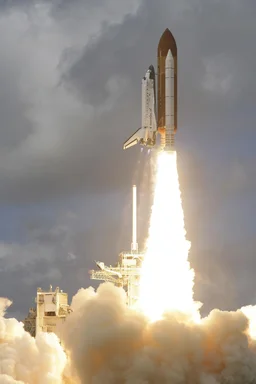 Free Stock Photo: The space shuttle lifting off