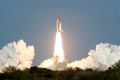 Free Stock Photo: The space shuttle lifting off