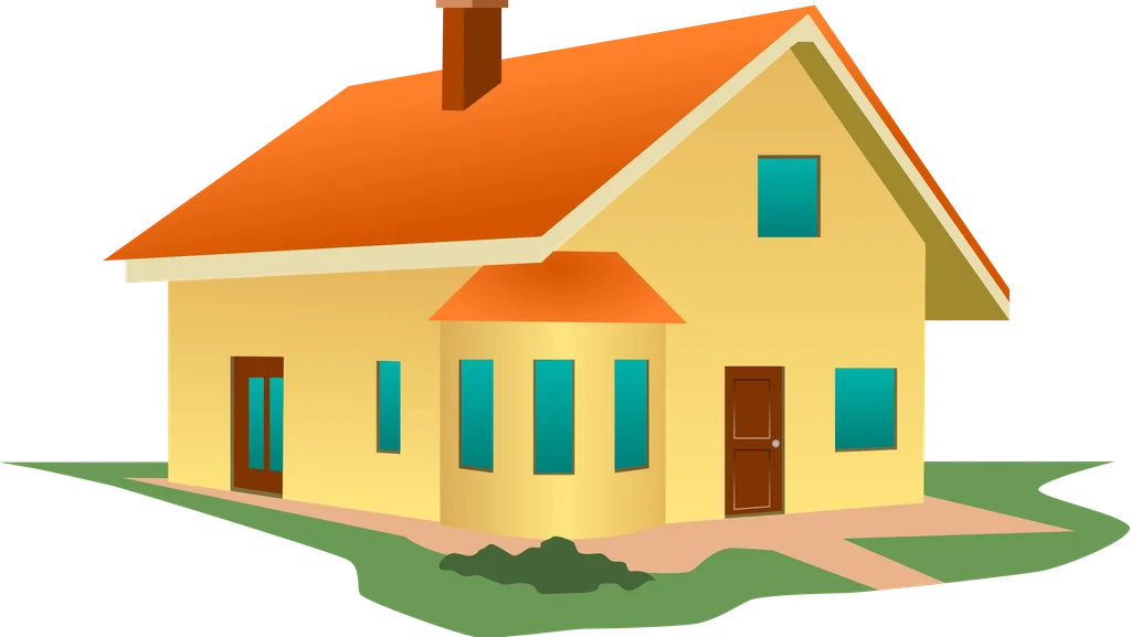 Illustration of a yellow house : Free Stock Photo