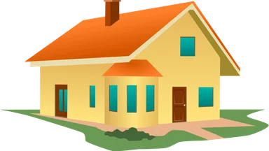 Free Stock Photo: Illustration of a yellow house