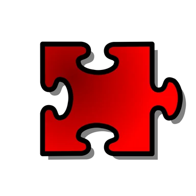 Free Stock Photo: Illustration of a red puzzle piece