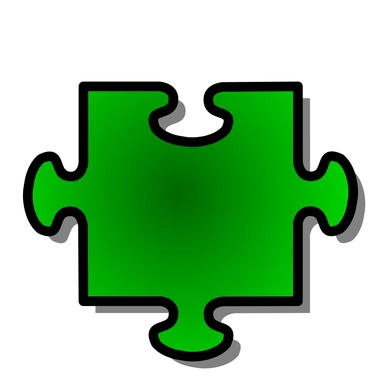 Free Stock Photo: Illustration of a green puzzle piece
