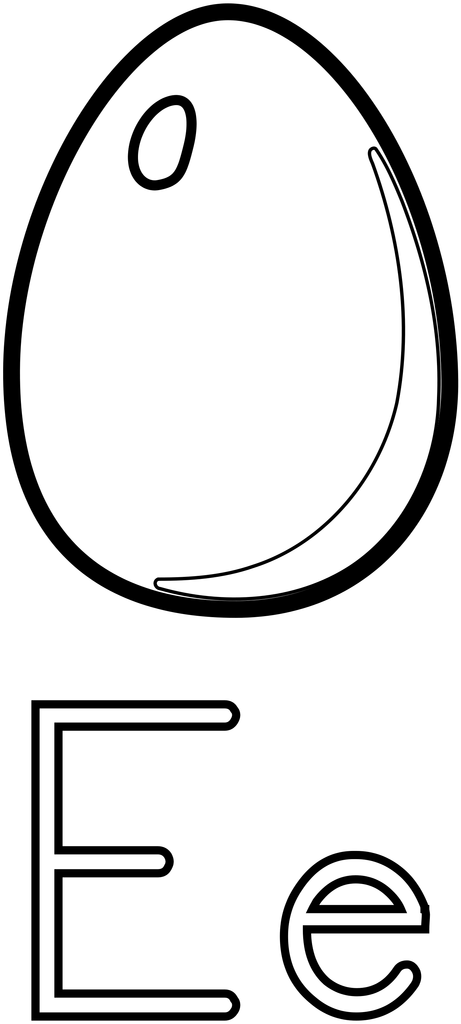 Illustration of the letter E with an egg : Free Stock Photo