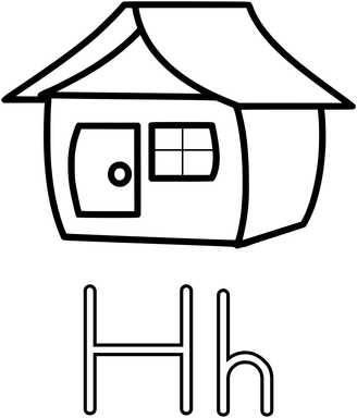 Free Stock Photo: Illustration of the letter H with a house