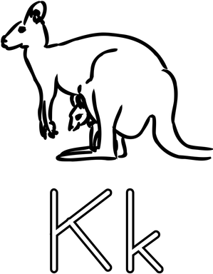 Free Stock Photo: Illustration of the letter K with a kangaroo