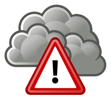 Free Stock Photo: Illustration of a stormy cloud with a warning symbol
