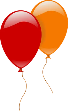 Free Stock Photo: Illustration of a red and an orange balloon