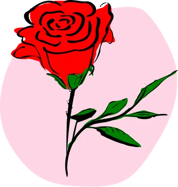 Free Stock Photo: Illustration of a red rose