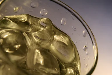 Free Stock Photo: A glass of cold water with ice cubes