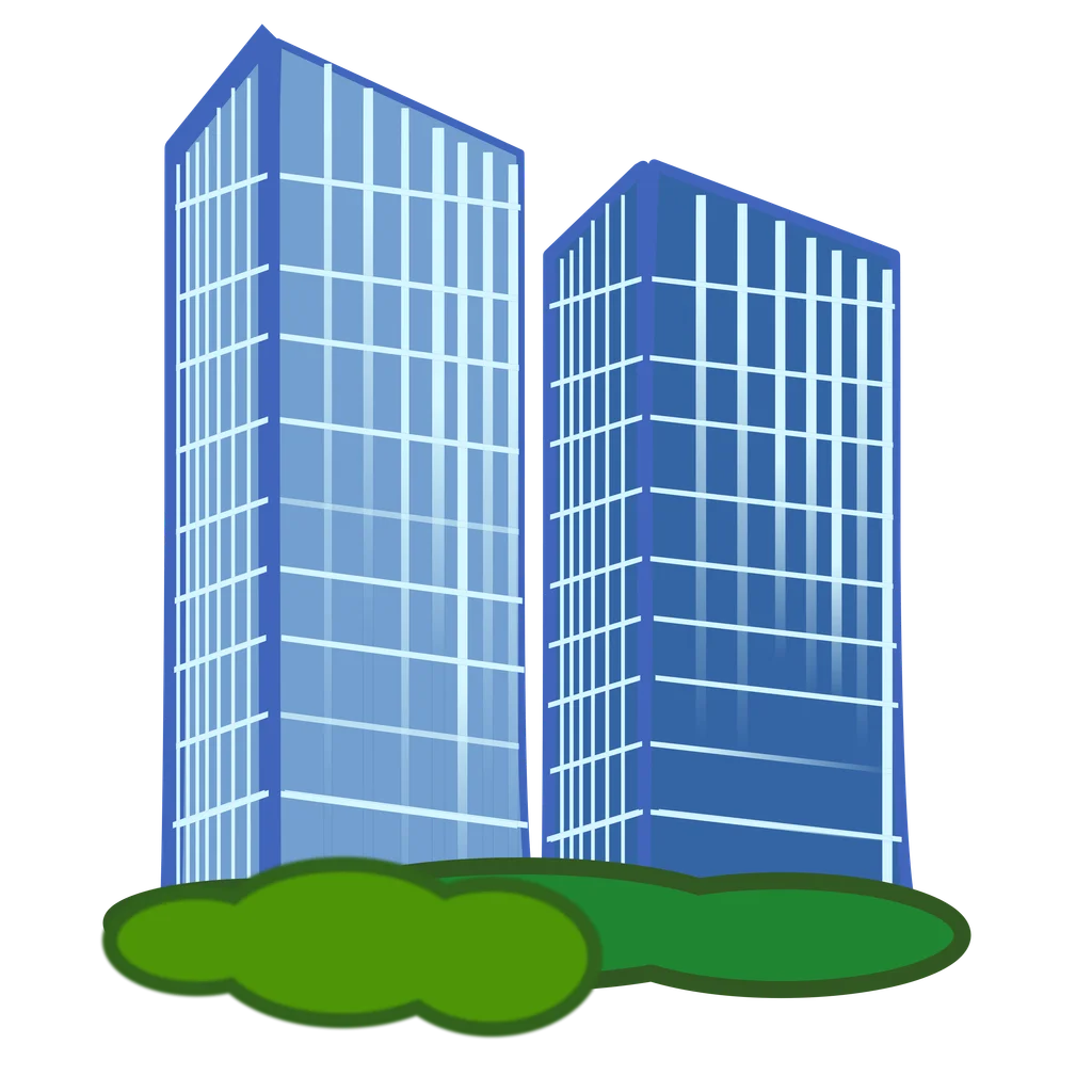 Illustration of office buildings in a city : Free Stock Photo