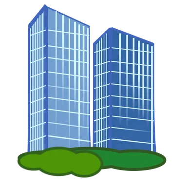 Free Stock Photo: Illustration of office buildings in a city