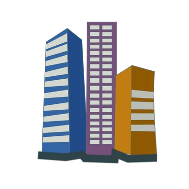 Free Stock Photo: Illustration of office buildings in a city