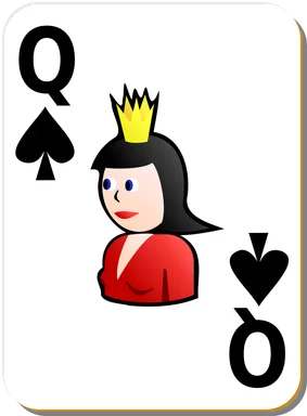 Free Stock Photo: Illustration of a Queen of Spades playing card