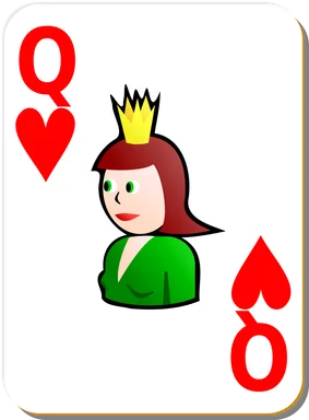 Free Stock Photo: Illustration of a Queen of Hearts playing card