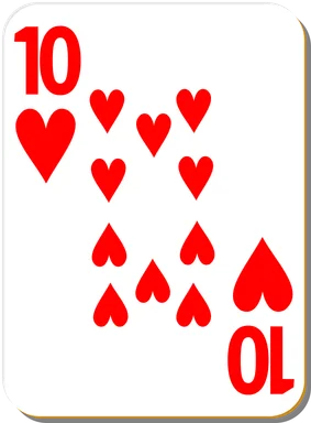 Free Stock Photo: Illustration of a Ten of Hearts playing card