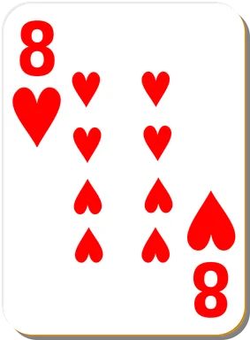 Free Stock Photo: Illustration of an Eight of Hearts playing card