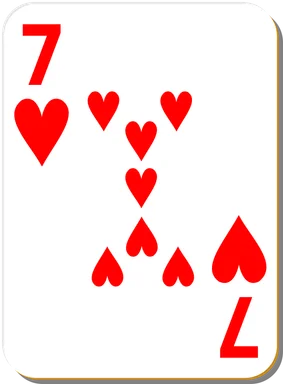 Free Stock Photo: Illustration of a Seven of Hearts playing card