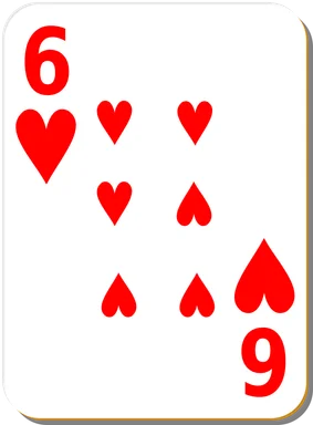 Free Stock Photo: Illustration of a Six of Hearts playing card