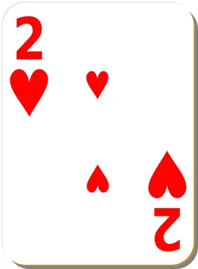 Free Stock Photo: Illustration of a Two of Hearts playing card