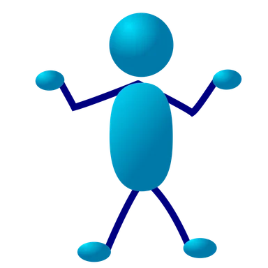 Free Stock Photo: Illustration of a dancing cartoon blue man