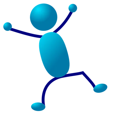 Free Stock Photo: Illustration of a dancing cartoon blue man