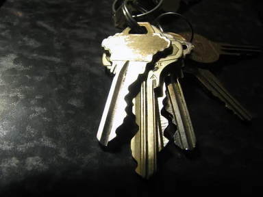 Free Stock Photo: Shiny but worn keys on a ring