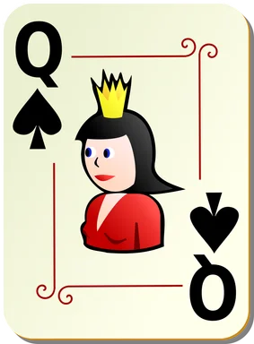 Free Stock Photo: Illustration of a Queen of Spades playing card
