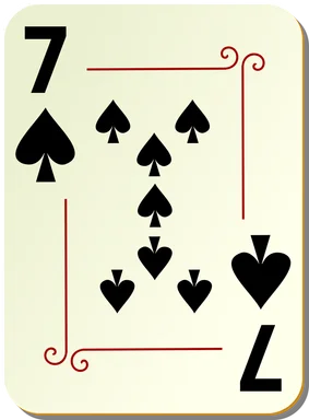 Free Stock Photo: Illustration of a Seven of Spades playing card