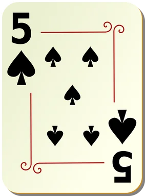 Free Stock Photo: Illustration of a Five of Spades playing card
