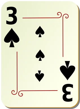 Free Stock Photo: Illustration of a Three of Spades playing card