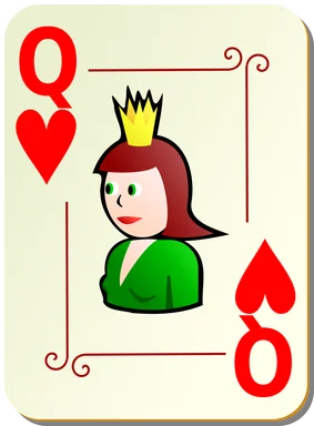 Free Stock Photo: Illustration of a Queen of Hearts playing card
