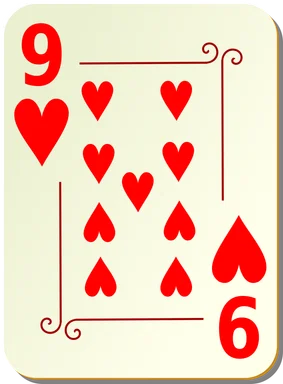Free Stock Photo: Illustration of a Nine of Hearts playing card