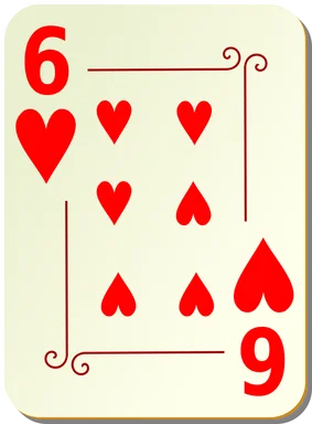 Free Stock Photo: Illustration of a Six of Hearts playing card