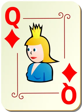 Free Stock Photo: Illustration of a Queen of Diamonds playing card