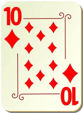 Free Stock Photo: Illustration of a Ten of Diamonds playing card