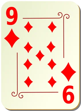 Free Stock Photo: Illustration of a Nine of Diamonds playing card